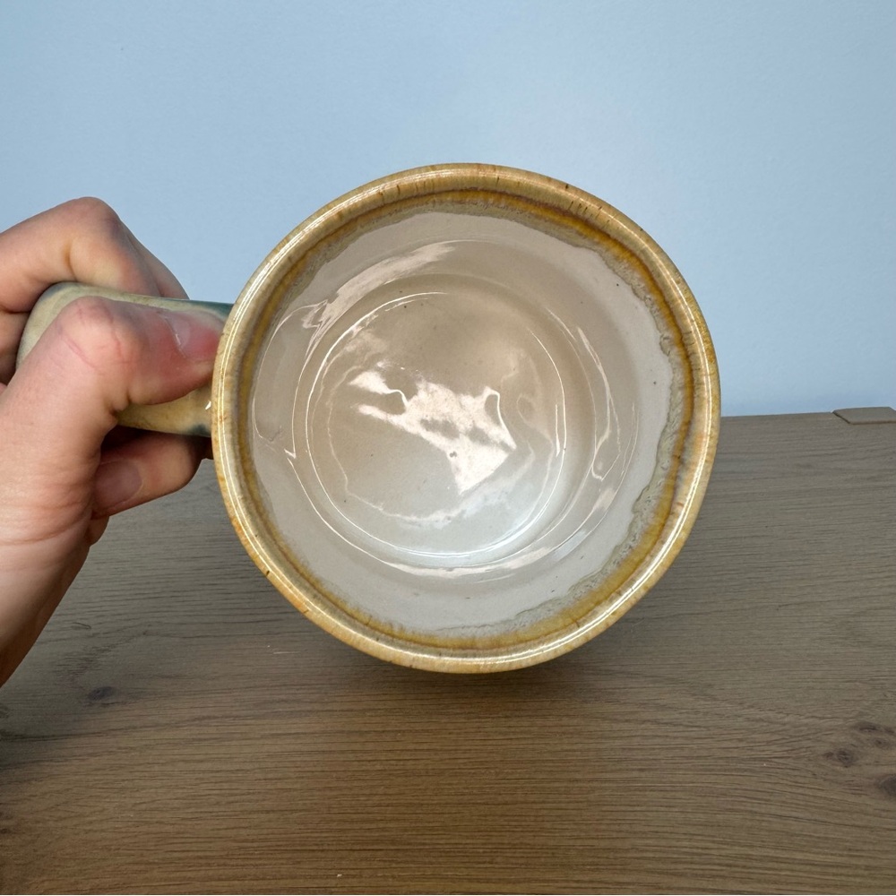 Vintage 90’s Y2K Blue and Tan Ceramic 'Computer Genius' Mug - Picture 7 of 7